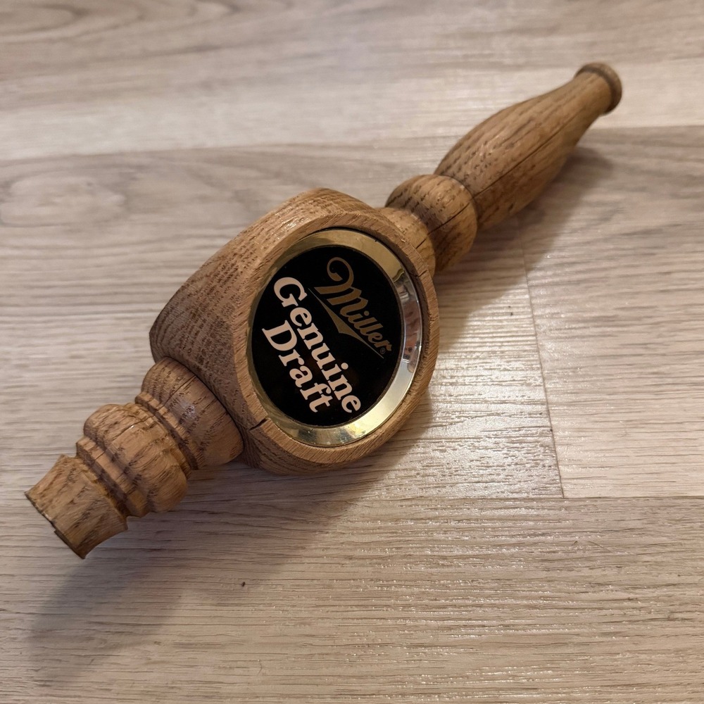 Miller Genuine Draft Wood Beer Tap Handle Bar‎ Decor Collectible